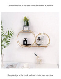 Wooden Wall Shelf , Round Hanging Rack For Decor And Candles - thumbnail 5