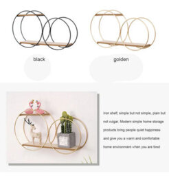 Wooden Wall Shelf , Round Hanging Rack For Decor And Candles - thumbnail 3
