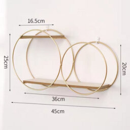 Wooden Wall Shelf , Round Hanging Rack For Decor And Candles - thumbnail 2