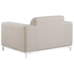 Wyld And Coco 5-Seater Garden Sofa Set Beige Polyester Upholstery With Ottoman And Aluminium Legs - L186 X D84 X H68Cm - thumbnail 9