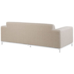 Wyld And Coco 5-Seater Garden Sofa Set Beige Polyester Upholstery With Ottoman And Aluminium Legs - L186 X D84 X H68Cm - thumbnail 6