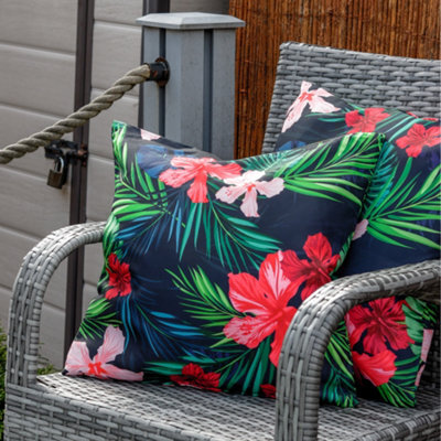 Gardenwize Pair Of Outdoor Garden Sofa Chair Furniture Scatter Cushions- Tropical - image 1