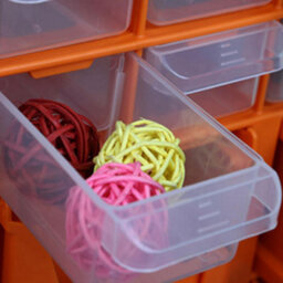 Taylor & Brown 39 Drawer Organiser Plastic Storage Cabinet For Diy Tools, Screws, Small Parts, Craft, Office Use, Black/orange - thumbnail 3