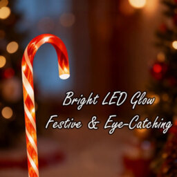 Shatchi 45 Led Outdoor Red Candy Cane Lights - Pack Of 2 (10 Canes), Battery Operated, 8 Modes, Timer, 55Cm - thumbnail 3