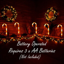 Shatchi 45 Led Outdoor Red Candy Cane Lights - Pack Of 2 (10 Canes), Battery Operated, 8 Modes, Timer, 55Cm - thumbnail 7