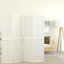 Berkfield Classic Folding 4-Panel Room Divider Japanese Style 160X170 Cm White - thumbnail 2