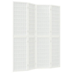 Berkfield Classic Folding 4-Panel Room Divider Japanese Style 160X170 Cm White - thumbnail 1