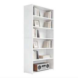 Ledrem 6-Tier Freestanding Bookcase, Open Storage Shelving Unit, Home Display Rack, Cloud White, 24 X 80 X 160.7 Cm - thumbnail 3