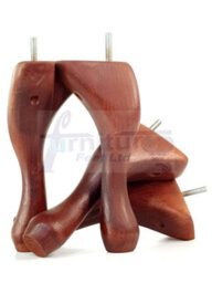 L&F Queen Anne Wooden Legs 150mm Mahogany Stain High Set Of 4 Replacement Furniture Feet Chairs Sofas Footstools M8 (8mm) - thumbnail 4