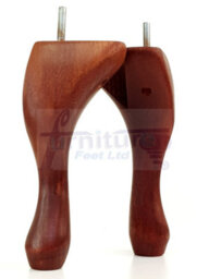 L&F Queen Anne Wooden Legs 150mm Mahogany Stain High Set Of 4 Replacement Furniture Feet Chairs Sofas Footstools M8 (8mm) - thumbnail 6