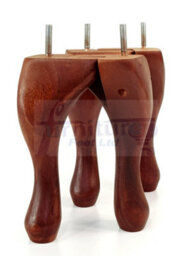 L&F Queen Anne Wooden Legs 150mm Mahogany Stain High Set Of 4 Replacement Furniture Feet Chairs Sofas Footstools M8 (8mm) - thumbnail 7