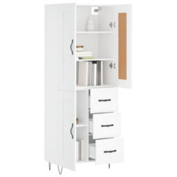 Berkfield Highboard White 69.5X34X180 Cm Engineered Wood - thumbnail 3
