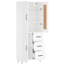 Berkfield Highboard White 69.5X34X180 Cm Engineered Wood - thumbnail 4