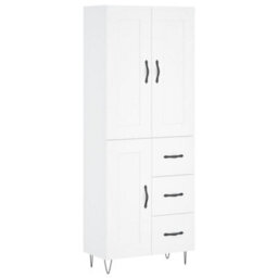 Berkfield Highboard White 69.5X34X180 Cm Engineered Wood - thumbnail 2