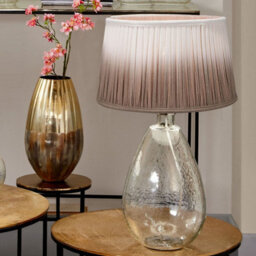 Pacific Lifestyle 25Cm Taupe Ombre Soft Pleated Tapered Lampshade - thumbnail 4