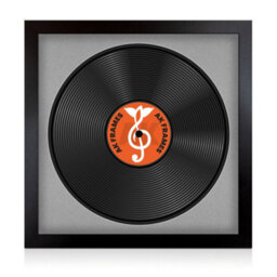 "16X16"" Matte Black Modern Vinyl Record Frame With Silver Mount For 12 Inch Lp Disc - Ak Frames"