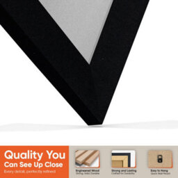 "16X16"" Matte Black Modern Vinyl Record Frame With Silver Mount For 12 Inch Lp Disc - Ak Frames" - thumbnail 3