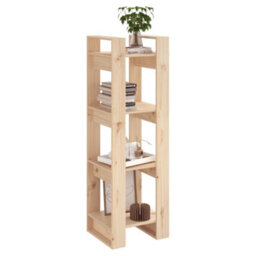 Berkfield Book Cabinet/room Divider 41X35X125 Cm Solid Wood Pine - thumbnail 5