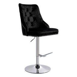 Wingback Barstool & Footrest Adjustable Velvet Swivel Club Dining Stool - thumbnail 6