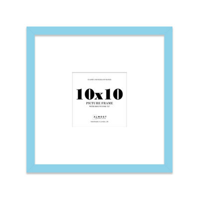"10X10"" Light Blue Picture Frame - 10X10"" Square Frame With 7X7"" Mount For 10X10""/7X7"" Pictures Art Deco Style Wall Art, 1 Pack" - image 1