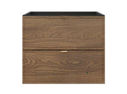 Impact Furniture Vanity Unit With Drawers 600mm Bathroom Wall Hung Cabinet Storage Dark Oak Black Modern Mid Century Talia - thumbnail 3
