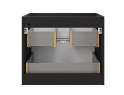 Impact Furniture Vanity Unit With Drawers 600mm Bathroom Wall Hung Cabinet Storage Dark Oak Black Modern Mid Century Talia - thumbnail 8