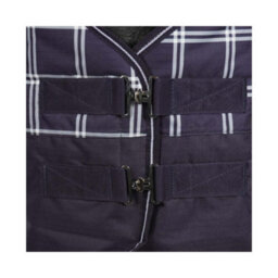 "Saxon Defiant Combo Neck Plaid Midweight Horse Turnout Rug Navy (5 6"")" - thumbnail 2