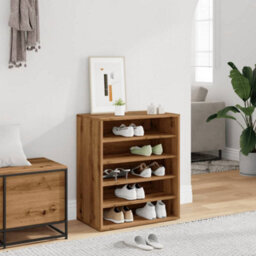 Berkfield Shoe Cabinet Artisan Oak 60X35X70 Cm Engineered Wood - thumbnail 3