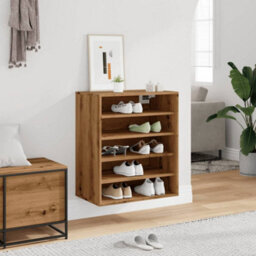 Berkfield Shoe Cabinet Artisan Oak 60X35X70 Cm Engineered Wood - thumbnail 4