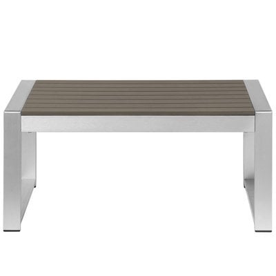 Beliani Outdoor Coffee Table Aluminium 90 X 50 Cm Dark Grey Modern - Weather-Resistant - image 1