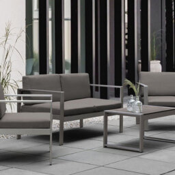 Beliani Outdoor Coffee Table Aluminium 90 X 50 Cm Dark Grey Modern - Weather-Resistant - thumbnail 2