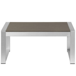 Beliani Outdoor Coffee Table Aluminium 90 X 50 Cm Dark Grey Modern - Weather-Resistant - thumbnail 1