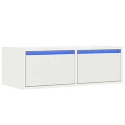 Berkfield Tv Cabinet With Led Lights White 75X35.5X25 Cm - thumbnail 3