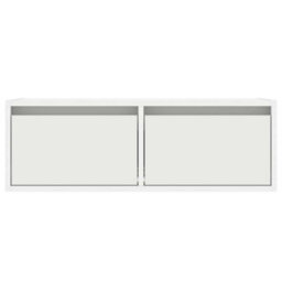 Berkfield Tv Cabinet With Led Lights White 75X35.5X25 Cm - thumbnail 7