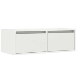 Berkfield Tv Cabinet With Led Lights White 75X35.5X25 Cm - thumbnail 6