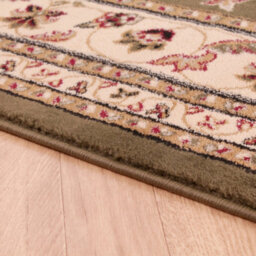 Green Traditional Easy To Clean Floral Bordered Rug For Dining Room-120Cm X 170Cm - thumbnail 4