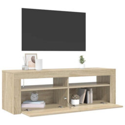 Berkfield Modern Tv Cabinet With Led Lights Sonoma Oak 120X35X40 Cm - thumbnail 7
