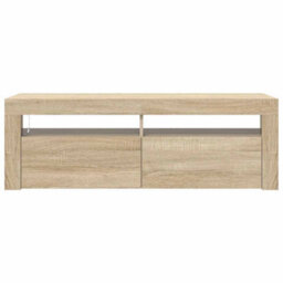 Berkfield Modern Tv Cabinet With Led Lights Sonoma Oak 120X35X40 Cm - thumbnail 8