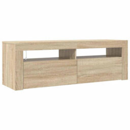 Berkfield Modern Tv Cabinet With Led Lights Sonoma Oak 120X35X40 Cm - thumbnail 3