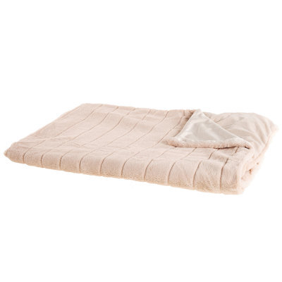 Beliani Blanket Smahra 180 X 220 Cm Pastel Pink - image 1