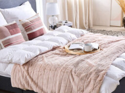 Beliani Blanket Smahra 180 X 220 Cm Pastel Pink - thumbnail 2