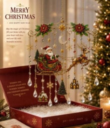 Amorly Acrylic Hanging Wind Chime Ornament, Christmas Themed Decorative Pendant For Window, Wall Home Holiday Decoration - thumbnail 4