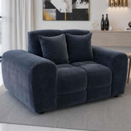 Furnishings For Less UK Jenson Black Plush Velvet Armchair With Deep Seat & Thick Boxed Arms - thumbnail 4