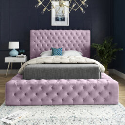 Ds Living Cambridge Upholstered Soft Touch Pink Velvet Bed Frame 4Ft6 - thumbnail 3