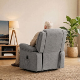 Homcom Oversized Riser Recliner Chair With Vibration Massage And Heat, Grey - thumbnail 9