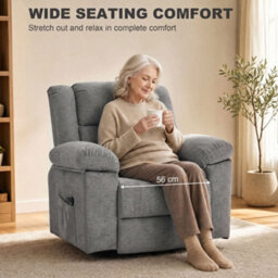 Homcom Oversized Riser Recliner Chair With Vibration Massage And Heat, Grey - thumbnail 6