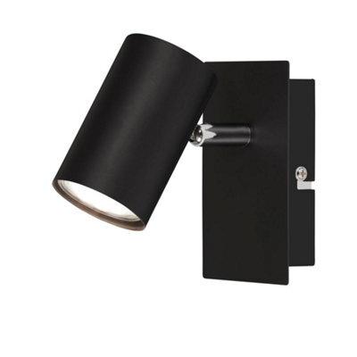Briloner Black Wall Light Spotlight Gu10 1 Way Adjustable Metal Indoor Lamp 123mm Ip20 - image 1