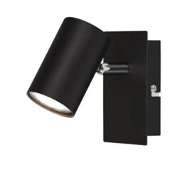 Briloner Black Wall Light Spotlight Gu10 1 Way Adjustable Metal Indoor Lamp 123mm Ip20
