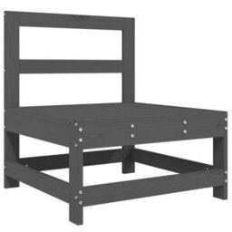 Berkfield Rustic Garden Middle Sofa Grey Solid Wood Pine