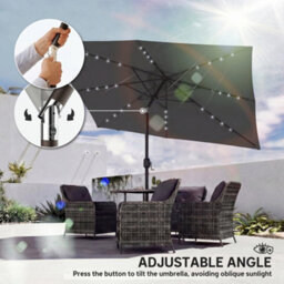 Outsunny 3 X 2 M Garden Parasol Umbrella With Light, Outdoor Patio Umbrella - thumbnail 8